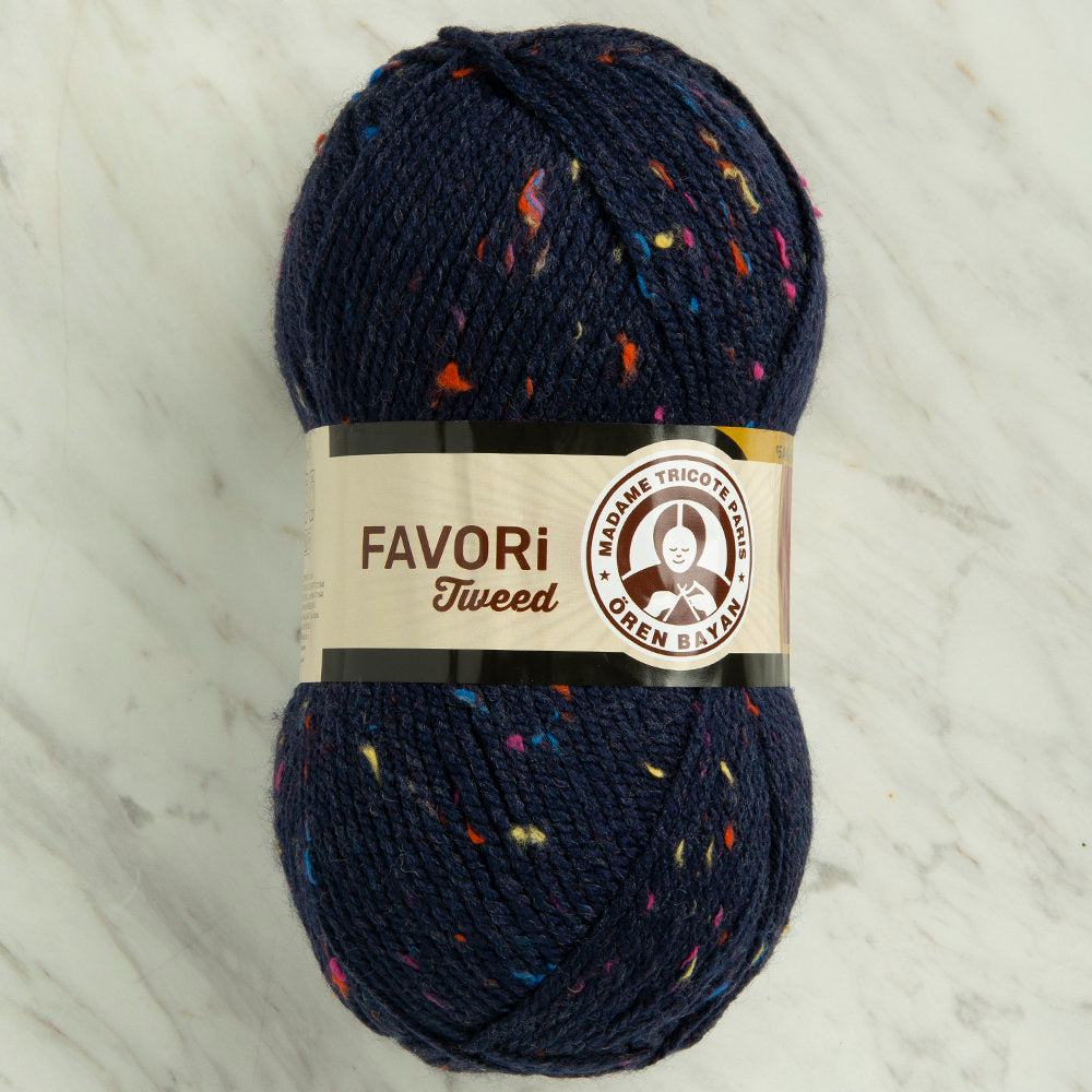 Örenbayan Favori Tweed Lacivert El Örgü İpi - 019A